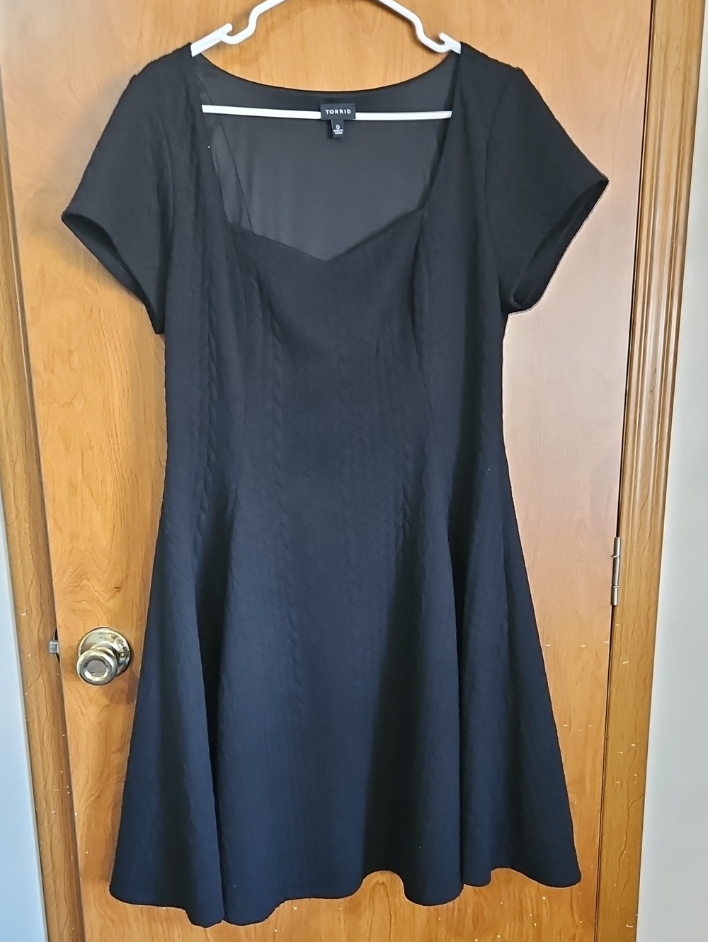 torrid Black Short-Sleeve Fit & Flare Midi Dress